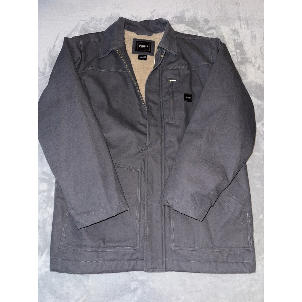 Walls Workwear Gray‎ Sherpa Lined Cost Size XL Work Outdoor Barn Coat Zip Up